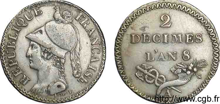 Essai de 2 décimes de Lorthior 1800 Paris VG.833  EBC 