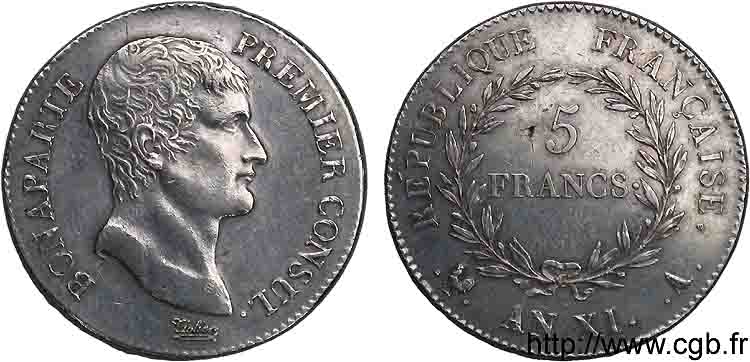 5 francs Bonaparte premier Consul 1803 Paris F.301/1 SS 