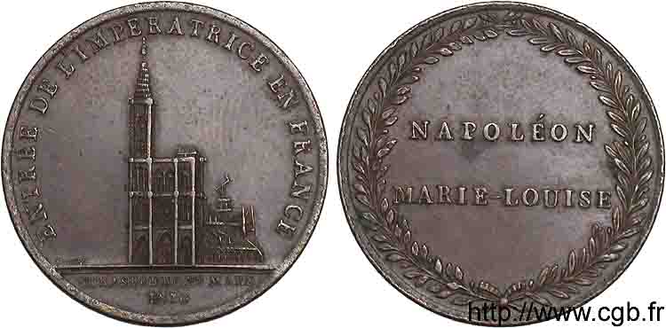 PREMIER EMPIRE / FIRST FRENCH EMPIRE Médaille BR 32, entrée de Marie-Louise à Strasbourg AU