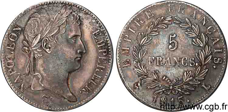 5 francs Napoléon Empereur, Cent-Jours 1815 Bayonne F.307A/5 AU 