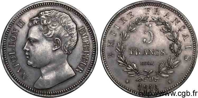 5 francs, essai en argent 1816  VG.2402  AU 