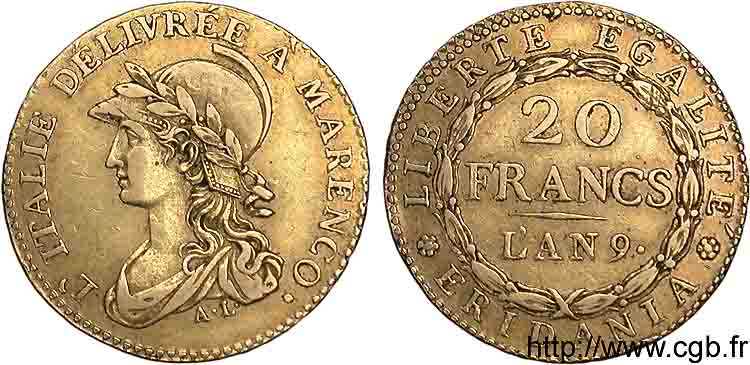 20 francs Marengo 1801 Turin VG.842  XF 