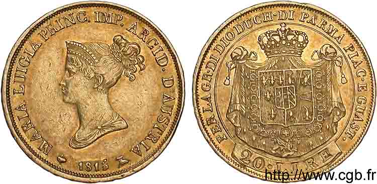20 lires or 1815 Milan VG.2386  XF 