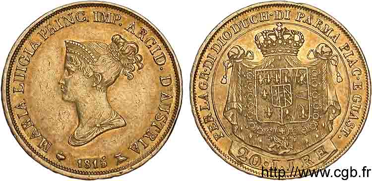 20 lires or 1815 Milan VG.2386  MBC 