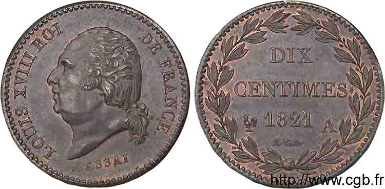 Essai de 10 centimes 1821 Paris VG.2533  AU 