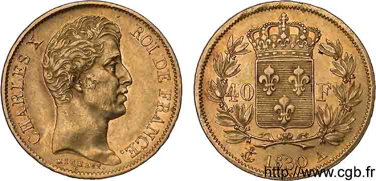 40 francs or Charles X, 2e type 1830 Paris F.544/5 SS 