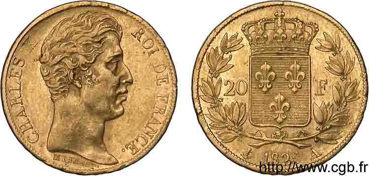 20 francs Charles X 1825 Paris F.520/1 SS 