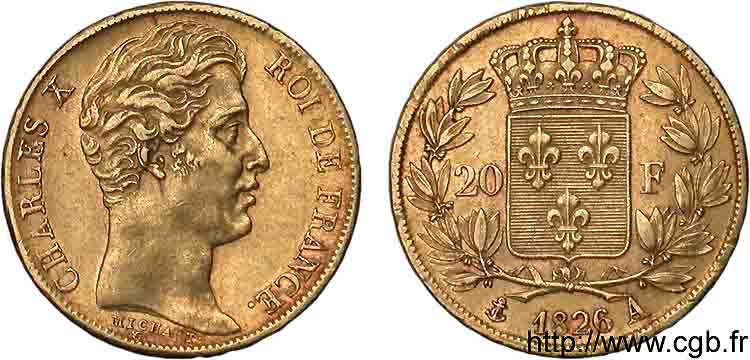 20 francs Charles X 1826 Paris F.520/3 BB 