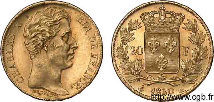 20 francs Charles X 1830 Paris F.520/12 VZ 