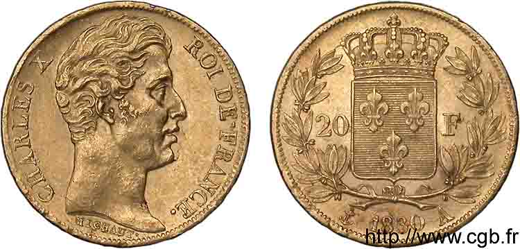 20 francs Charles X 1830 Paris F.520/12 SPL 