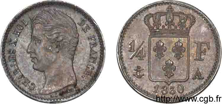 1/4 franc Charles X 1830 Paris F.164/39 SPL 