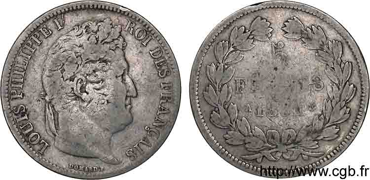 5 francs Ier type Domard, tranche en relief 1831 Paris F.320/1 VG 