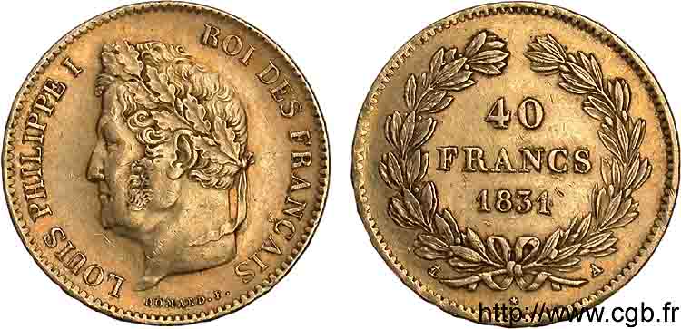 40 francs or Louis-Philippe 1831 Paris F.546/1 BB 