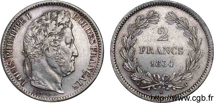 2 francs Louis-Philippe 1834 Nantes F.260/40 AU 