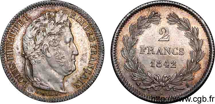 2 francs Louis-Philippe 1842 Rouen F.260/88 AU 