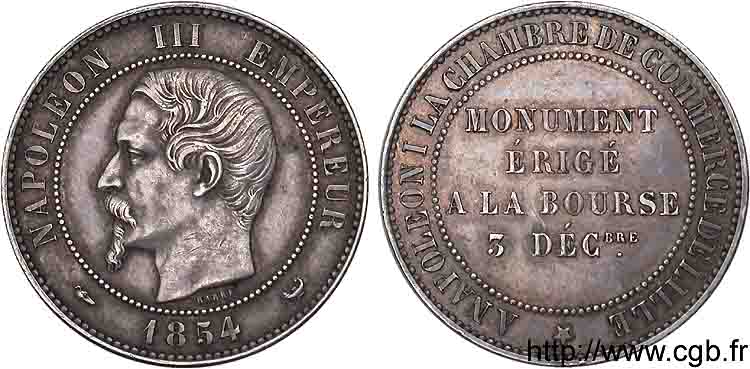 Module 10 centimes, Visite à la chambre de commerce de Lille 1854  VG.3404  SUP 