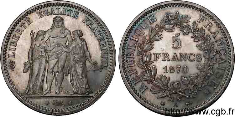 5 francs Hercule 1870 Paris F.334/1 EBC 