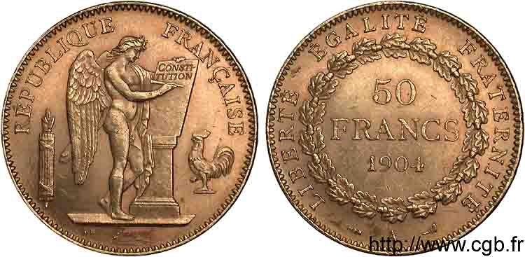 50 francs génie, Troisième république 1904 Paris F.549/6 VZ 