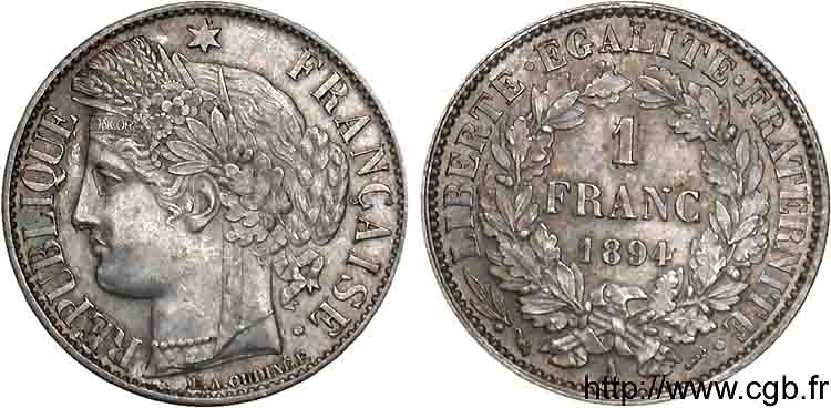 1 franc Cérès Troisième république 1894 Paris F.216/12 AU 