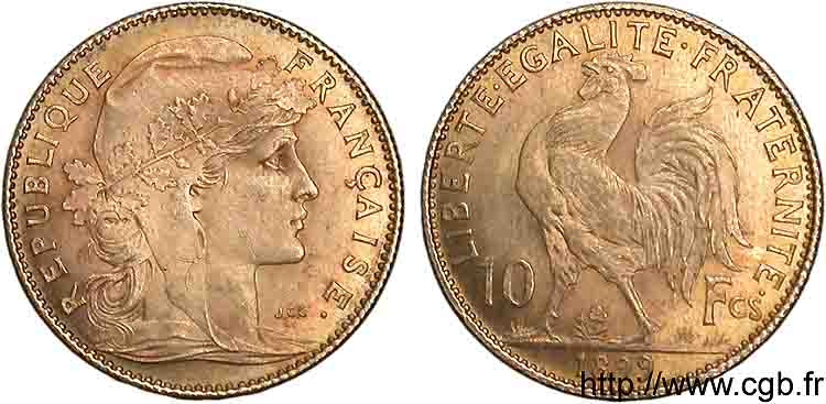 10 francs Coq 1899 Paris F.509/1 AU 