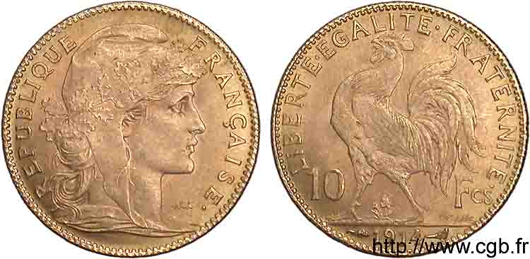 10 francs Coq 1914 Paris F.509/14 VZ 