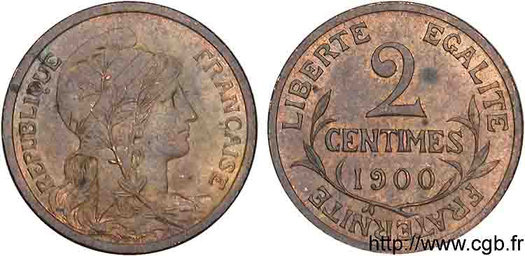 2 centimes Daniel-Dupuis 1900 Paris F.110/4 EBC 