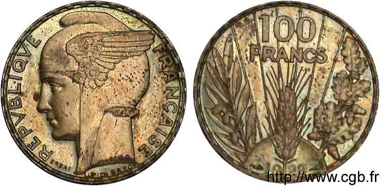 Essai de 100 francs Bazor en bronze-aluminium 1929 Paris VG.5237  MS 
