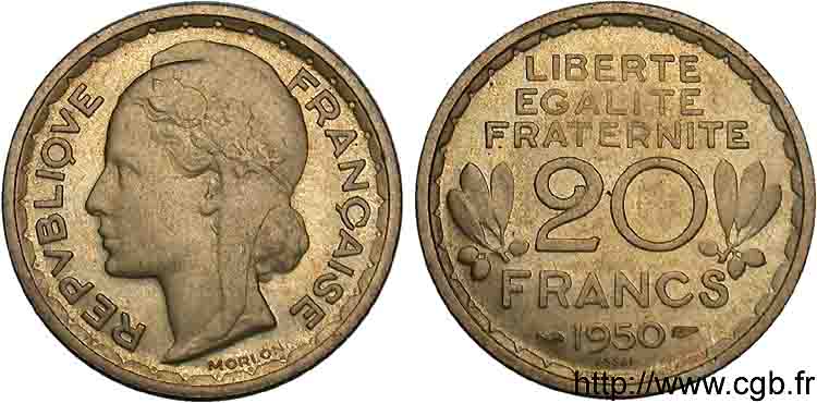 Essai concours de 20 francs, Morlon 1950 Paris Maz.2763  MS 