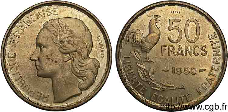 Essai 50 francs Guiraud 1950  F.425/1 AU 