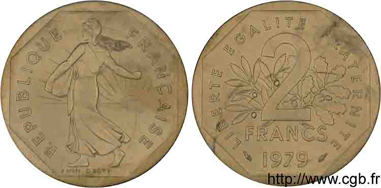 Piéfort or de 2 francs Semeuse, nickel 1979 Pessac F.272/3P MS 