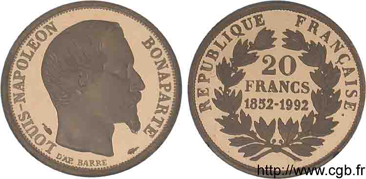 Pseudo-monnaie de 20 francs Louis-Napoléon n.d. Paris  MS 