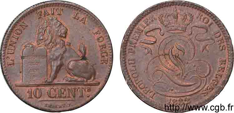 BELGIUM - KINGDOM OF BELGIUM - LEOPOLD I 10 centimes 1832 Bruxelles AU 