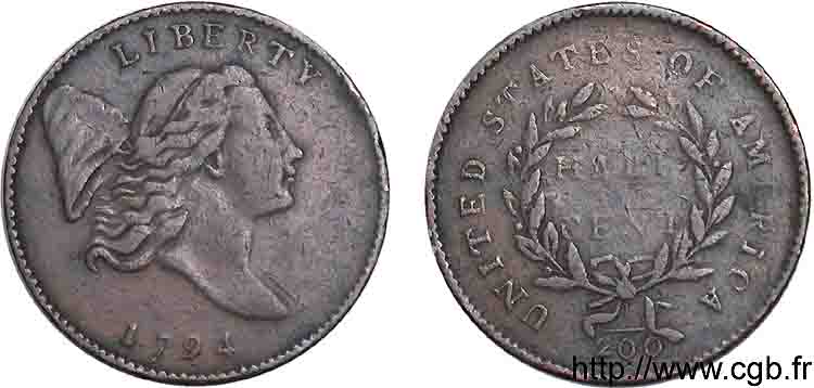 UNITED STATES OF AMERICA Demi cent 1794 Philadelphie VF 