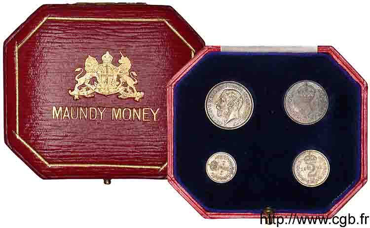 GRANDE-BRETAGNE - GEORGES V “Maundy set”, 4 monnaies 1921 Londres ST 