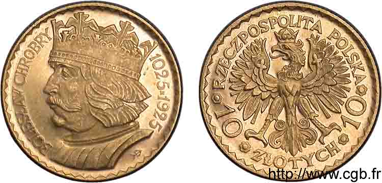 POLAND - INDEPENDENT REPUBLIC 10 zlotych 1925 Varsovie MS 