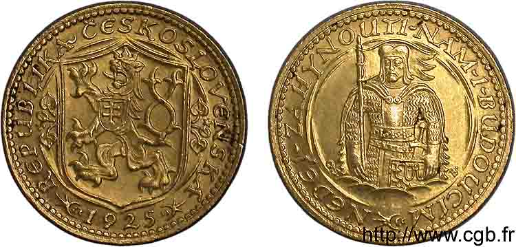 CZECHOSLOVAKIA - REPUBLIC 1 dukat ou ducat d or 1925 Prague MS 