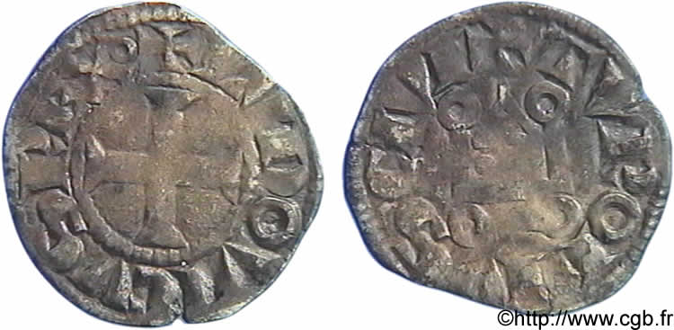 LUIS VIII  THE LION  Y LUIS IX  SAINT LOUIS  Denier tournois c.1223-1245  MBC