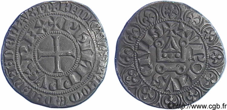 PHILIP IV  THE FAIR  Gros tournois à l O rond c. 1285-1290  AU
