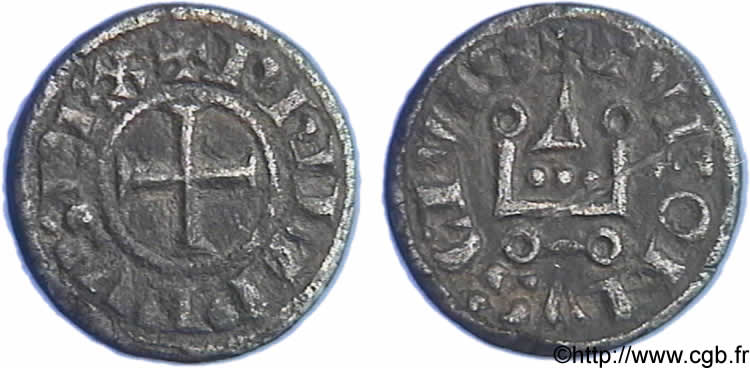 PHILIPPE IV LE BEL Piéfort de l’obole tournois à l O rond c. 1285-1290  TTB