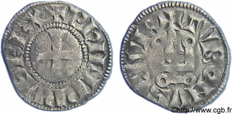 FILIPPO IV  THE FAIR  Obole tournois à l O rond c. 1285-1290  XF