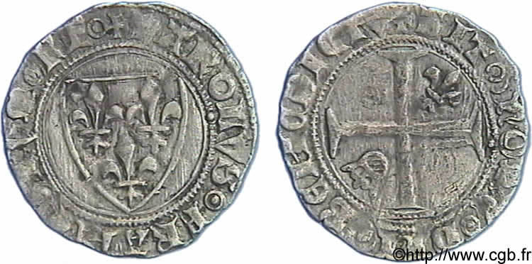 CHARLES VI  THE MAD  OR  THE WELL-BELOVED  Demi-blanc dit  demi-guénar  n.d. Toulouse XF