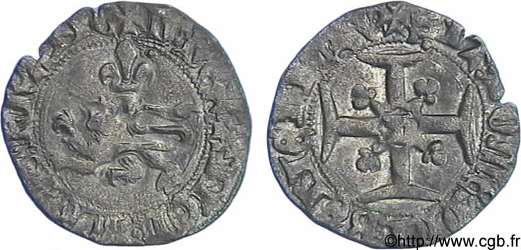 HENRY V OF LANCASTER Double tournois ou niquet dit  Léopard  30/11/1421 Rouen BB