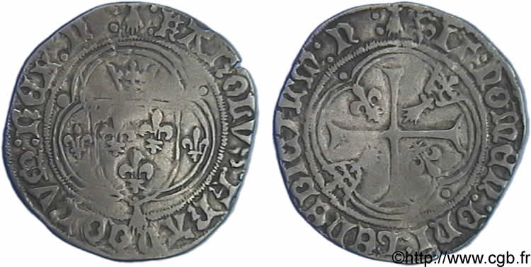 CHARLES VIII Blanc à la couronne de Bretagne après 1491 Nantes TTB