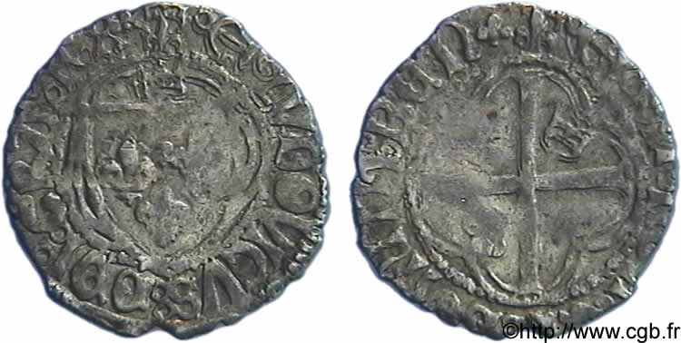 LOUIS XII  Sizain ou petit blanc à la couronne 25/04/1498 Bayonne VF