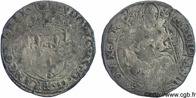 ITALY - DUCHY OF MILAN - LOUIS XII Gros royal de six sous c. 1500-1512 Milan S