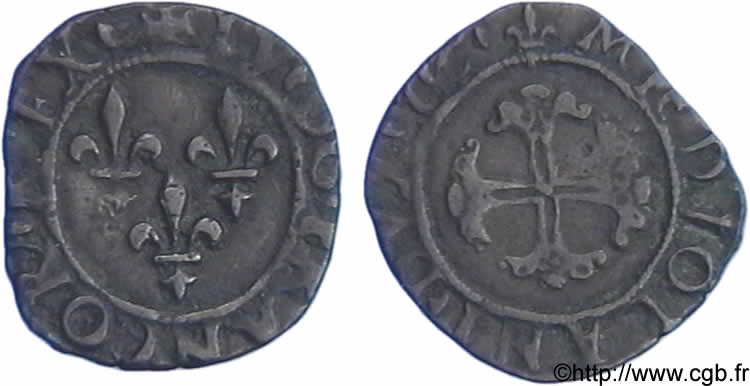 ITALY - DUCHY OF MILAN - LOUIS XII Trillina ou 3 denari c. 1500-1512 Milan XF