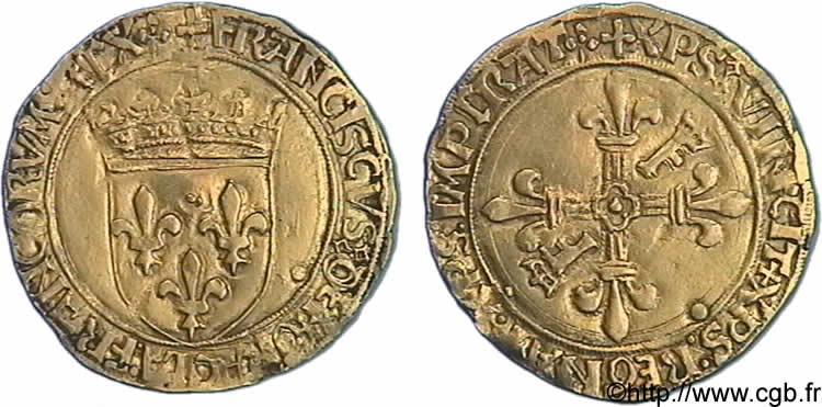 FRANCIS I Écu d or au soleil, 2e type 23/01/1515 Lyon VF