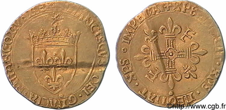 FRANCOIS I Écu d or au soleil, 5e type 21/07/1519 Rouen VF