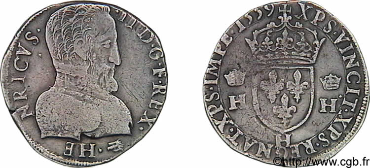 FRANCIS II. COINAGE AT THE NAME OF HENRY II Teston à la tête nue, 1er type 1559 La Rochelle XF