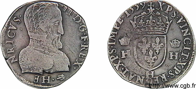 FRANCIS II. COINAGE IN THE NAME OF HENRY II Teston à la tête nue, 1er type 1559 La Rochelle XF